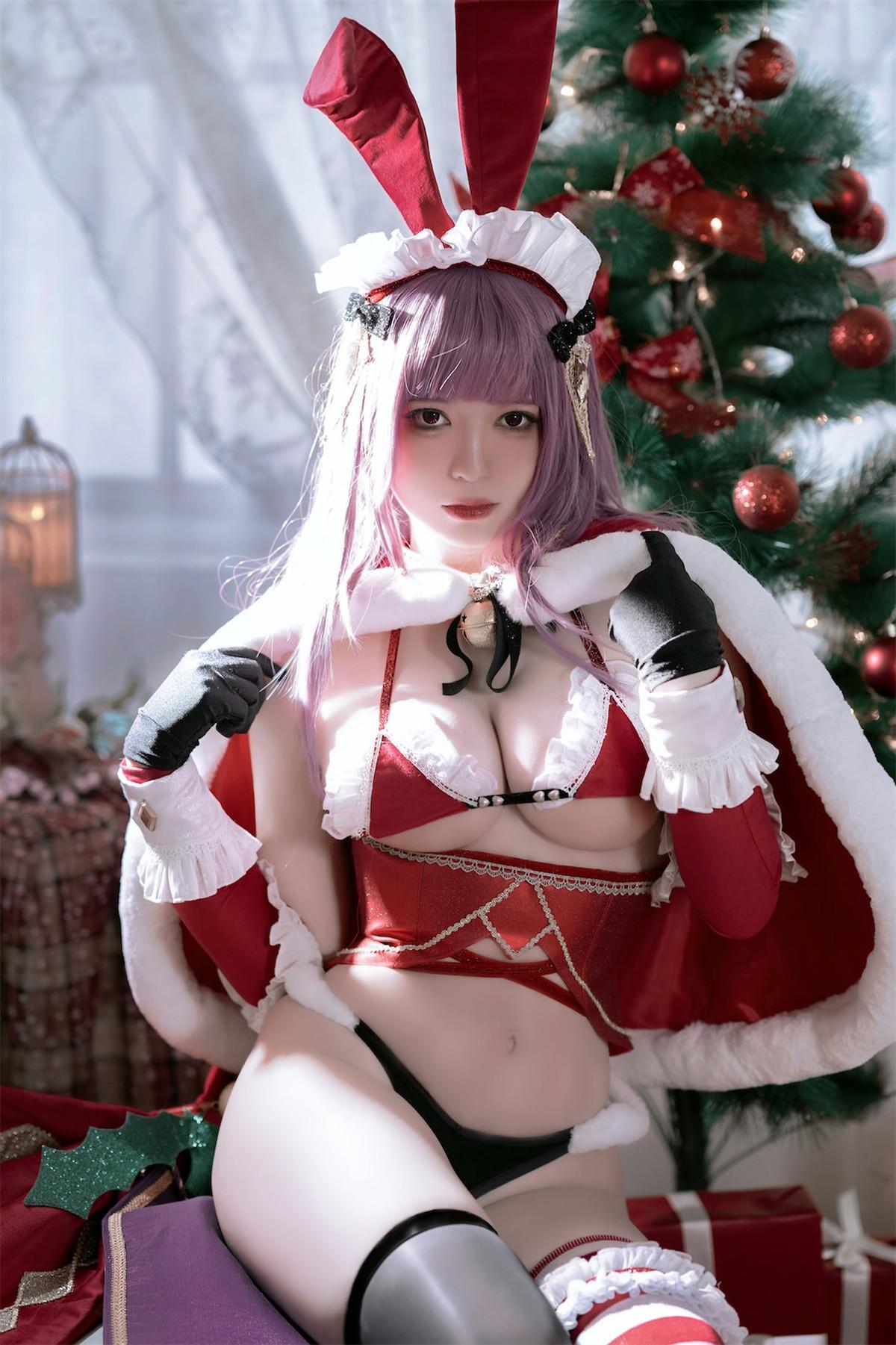 Cosplay 半半子 Christmas Bunny Aike(27)