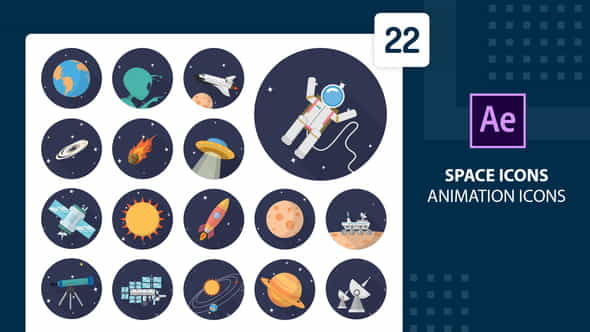 Space Animation Icons | After - VideoHive 30893488