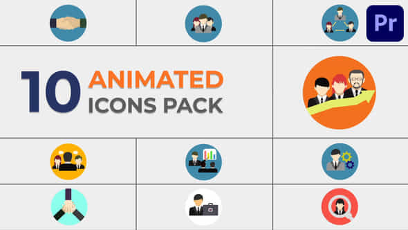 Animated Business Icons For Premiere Pro - VideoHive 51949717