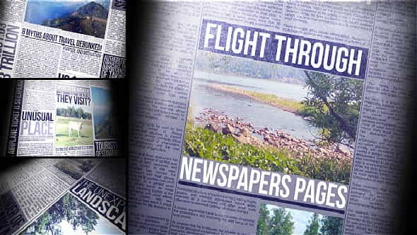 Flight Through Newspapers Pages - VideoHive 19878211