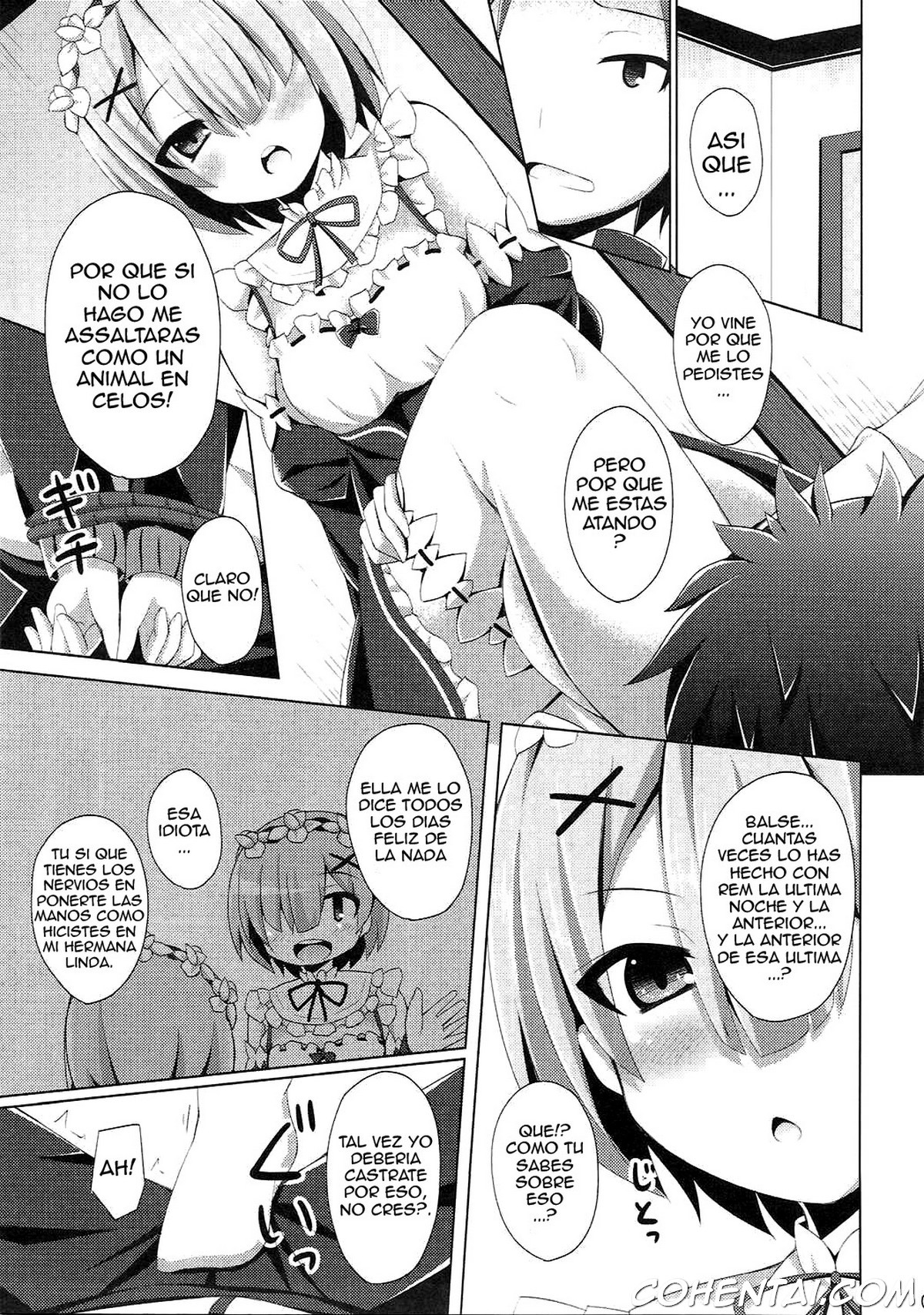 “A Subaru-kun Ecchi Shimasu?” “Chotto Barusu Nani Jiro Jiro Miten no yo” (Re:Zero Kara Hajimeru Isekai Seikatsu) xxx comics manga porno doujin hentai español sexo 