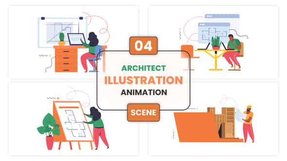 Architect Illustration Animation Scene - VideoHive 53298996