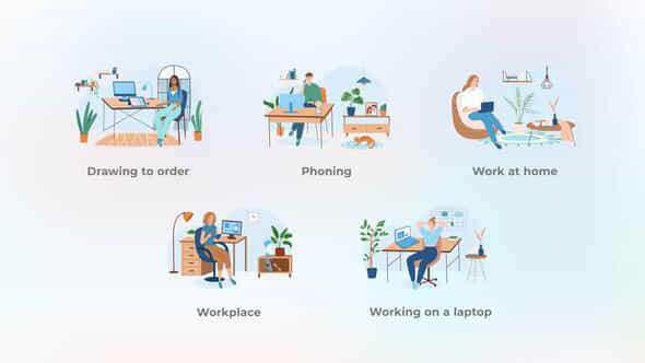 Workplace - Flat - VideoHive 44184267