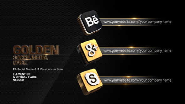 Golden Social Media Pack - VideoHive 4589950