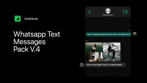 Whatsapp Text Messages Darkmode - VideoHive 54436598