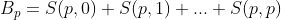 B_p=S(p,0)+S(p,1)+...+S(p,p)