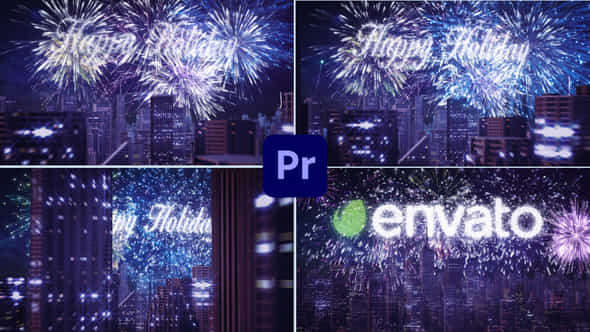 Fireworkscelebrating Holiday New Year Logo 3 - VideoHive 48438134