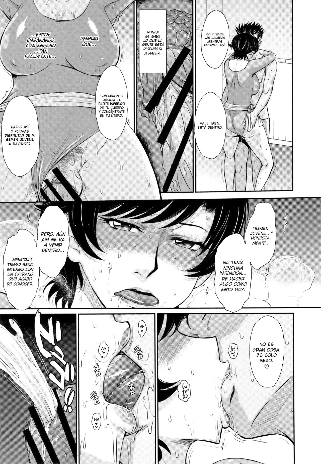 [Tsukino Jyogi] Hitozuma, Mitsu to Niku [Spanish] [Lozlauro]