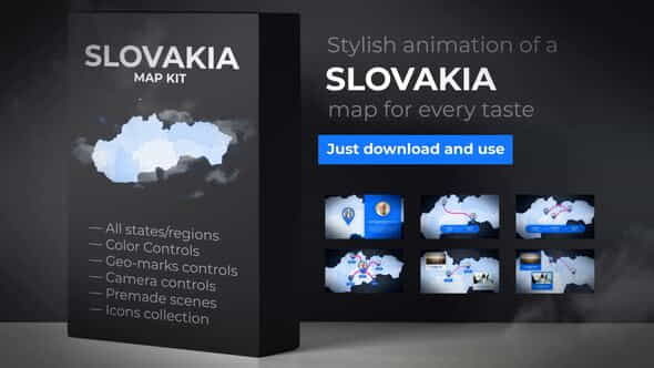 Slovakia Map - Slovak Republic - VideoHive 24264156