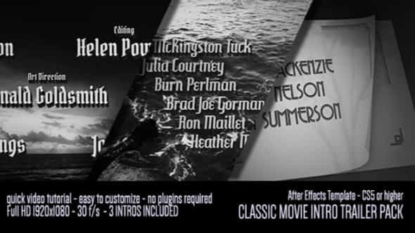 Classic Movie Intro Trailer Pack - VideoHive 8208279