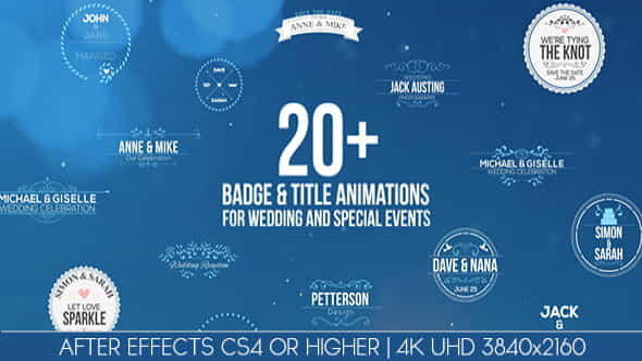 BadgesTitle Animations For Wedding And - VideoHive 14686685