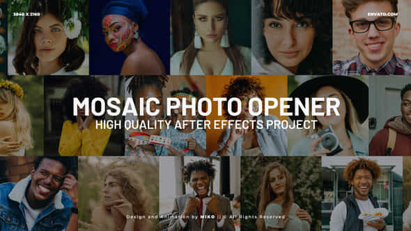 Mosaic Logo Opener - VideoHive 50874482