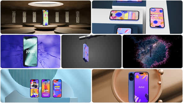 3D Mobile App Mockup Scenes 7 Animated Ui Showcase Templates Bundle For App Presentation - VideoHive 57798811
