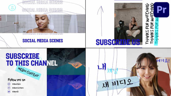Modern Social Media Endscreens For Premiere Pro - VideoHive 51756406