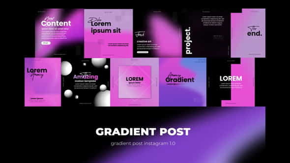 Typography gradient post instagram - VideoHive 30552602