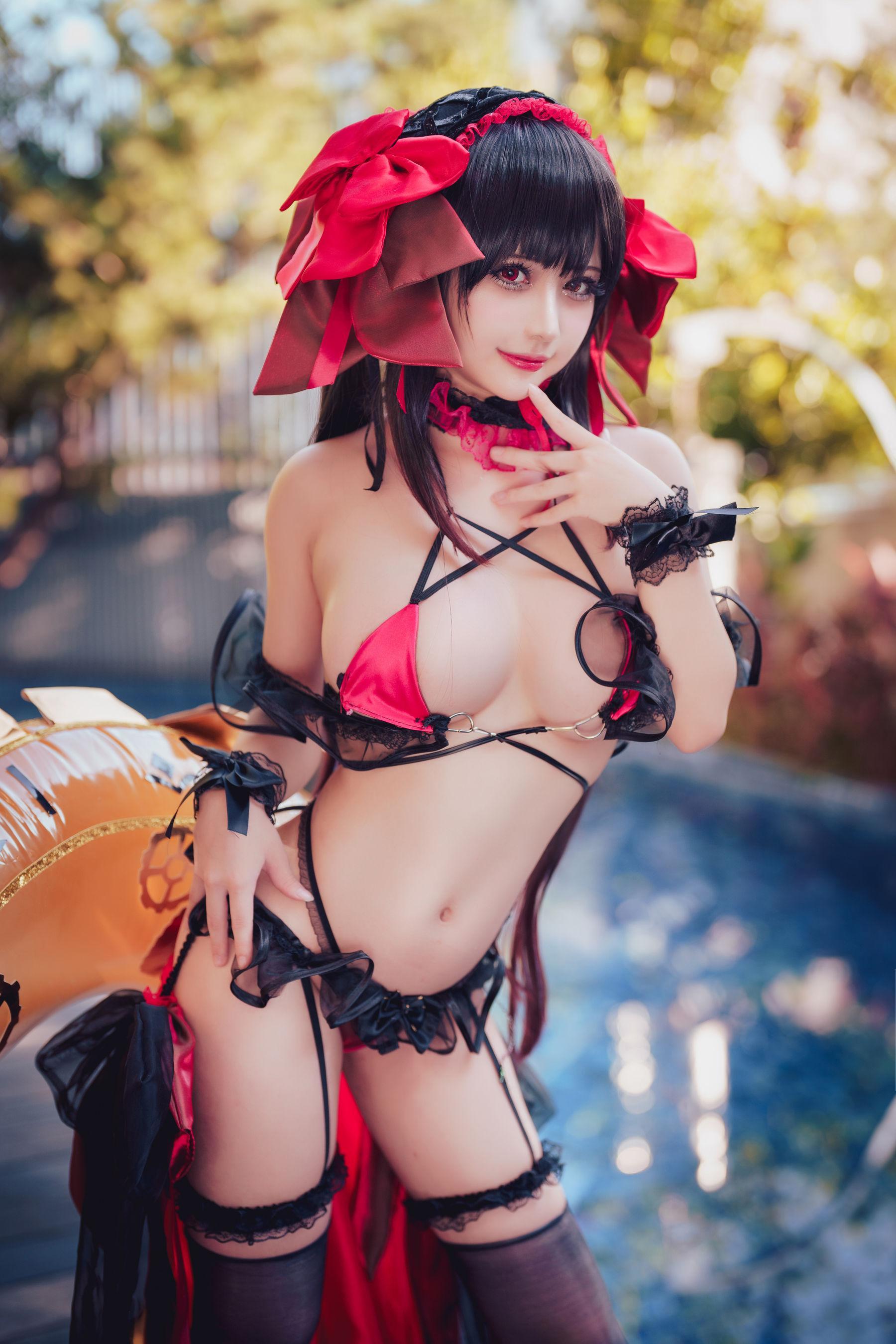 [网红COSER] 沖田凜花Rinka – Kurumi Tokisaki Swimsuit(1)