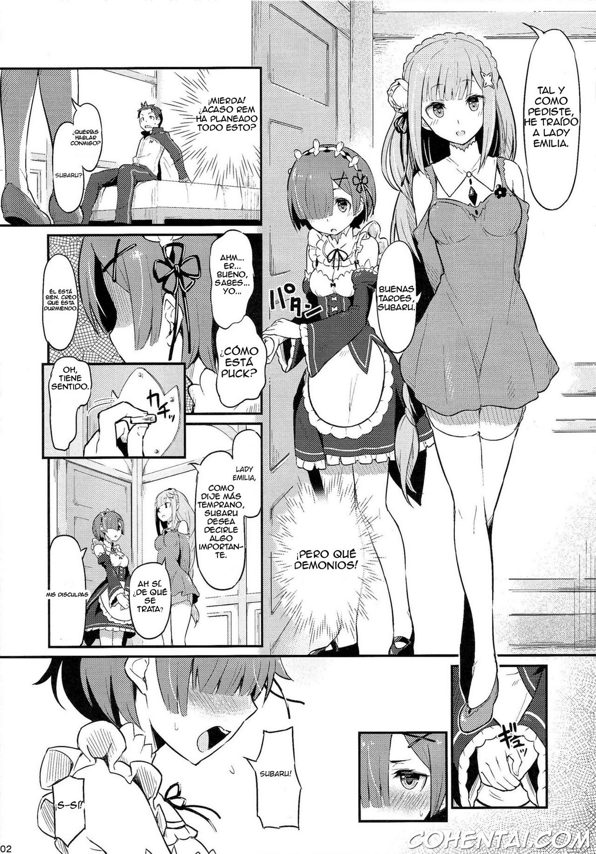 Rem no Emilia Kuttsuke Daisakusen (Re:Zero kara Hajimeru Isekai Seikatsu) xxx comics manga porno doujin hentai español sexo 