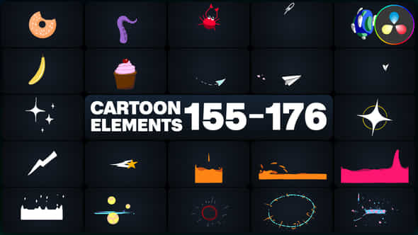 Cartoon Elements For Davinci Resolve - VideoHive 50524381