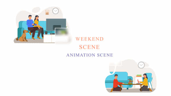Weekend Animation Scene - VideoHive 43067333