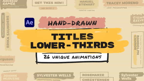 Hand Drawn Brush Titles Lower - VideoHive 32491154