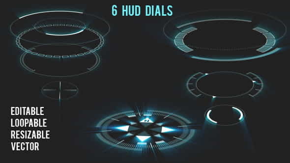 6 HUD Dials - Circular - VideoHive 11289035