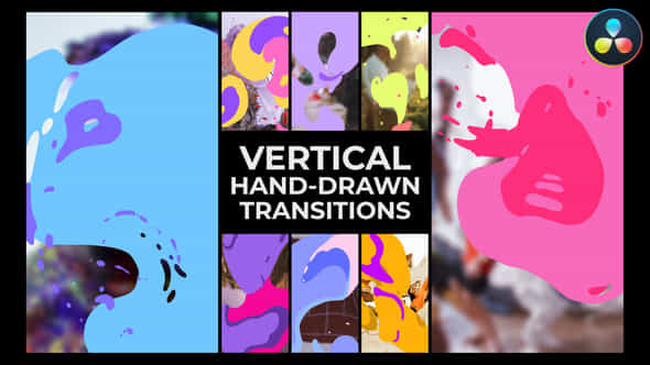 Vertical Liquid Hand Drawn Transitions Davinci Resolve - VideoHive 51868745