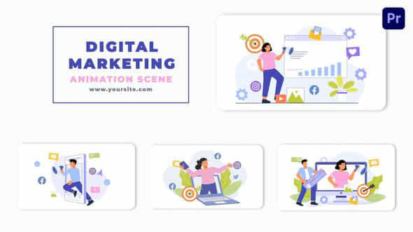 Digital Marketing Flat - VideoHive 47349367