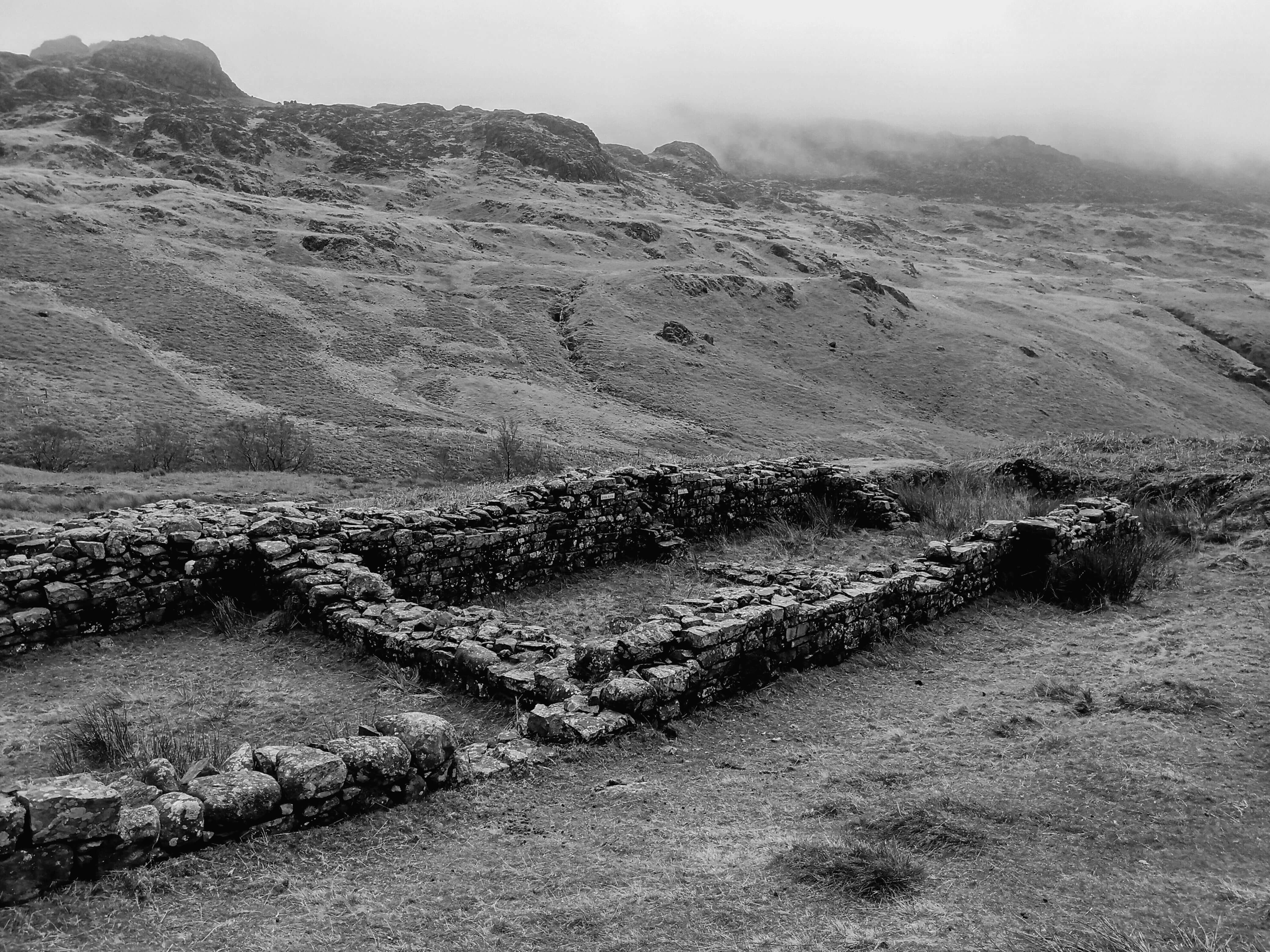 Low lying stone ruins of an old building