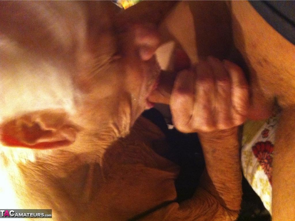 Really old granny shows off her cock sucking skills from a POV perspective(7)