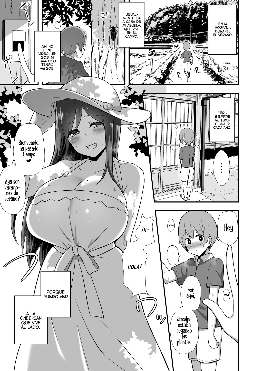 Sexo con onee-san en su vestido de verano - 1