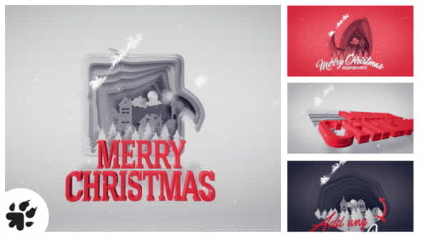 Christmas Greetings Paper Cut - VideoHive 21014141