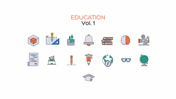 Education Line Icons - VideoHive 40392427