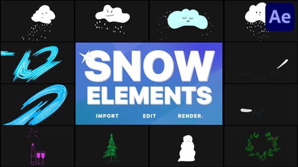 Cartoon Snow Clouds | After - VideoHive 29691753