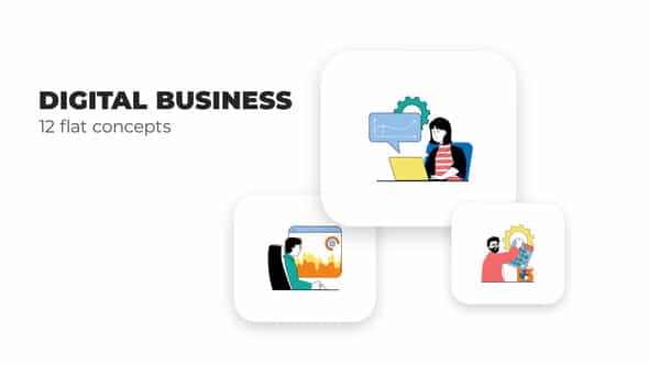 Digital Business Flat Concepts - VideoHive 53052379