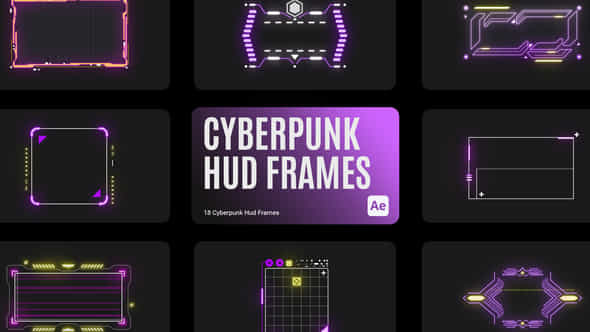 Cyberpunk HUD Frames - VideoHive 43616123