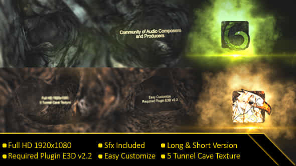 Tunnel Cave Reveal Cracked Logo | VideoHive 15703907