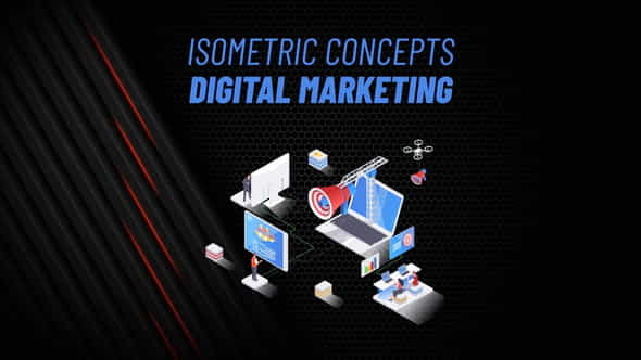 Digital Marketing - Isometric Concept - VideoHive 31223548