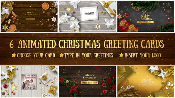 6 Christmas Greeting Cards - VideoHive 18855075