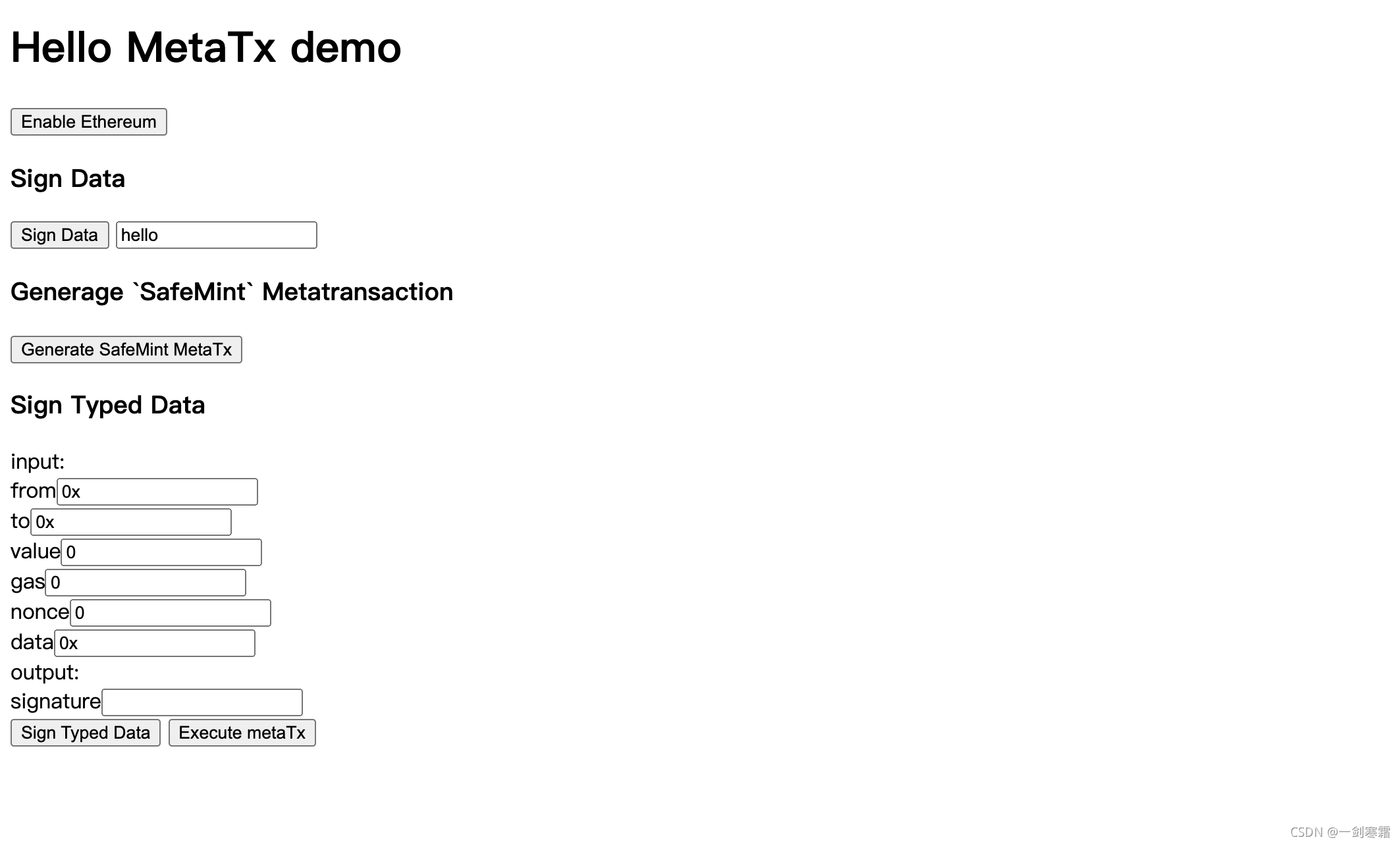 metaTx demo
