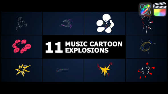 Music Cartoon Explosions Fcpx - VideoHive 52689035