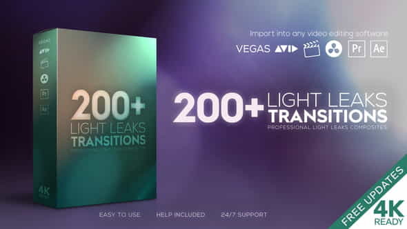 4K Light Leaks Transitions - VideoHive 23604155