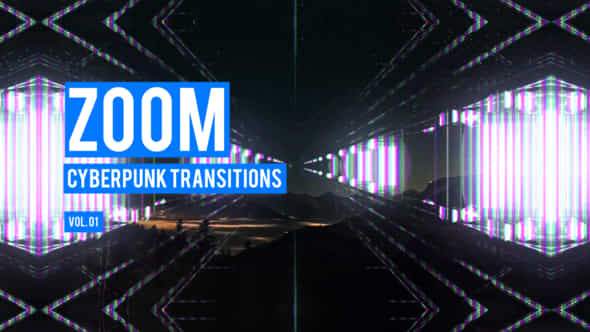 Cyberpunk Zoom Transitions - VideoHive 47700376