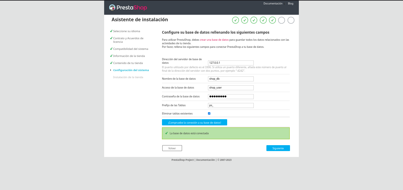 Configuración de sistema