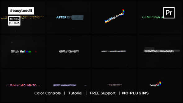 Glitch Titles Template - VideoHive 44637095