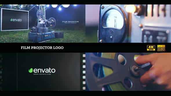Film projector Logo 4K - VideoHive 22767093