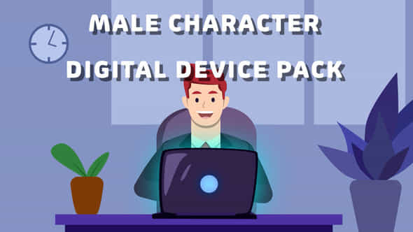 Male Character Digital Device Pack - VideoHive 57014898
