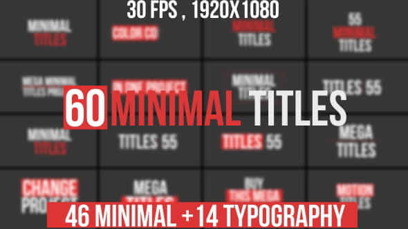 60 Minimal Titles - VideoHive 13780452