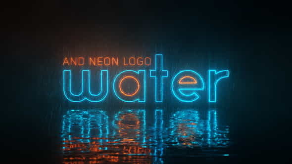 Water and Neon Logo - VideoHive 29819067