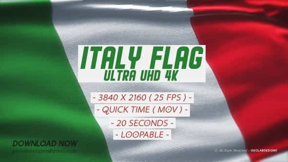 Italy Flag - Ultra UHD - VideoHive 27351280