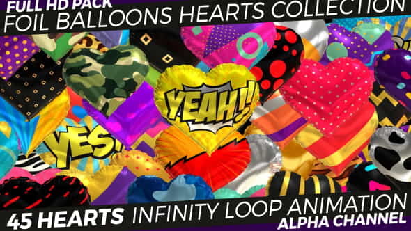 Foil Hearts - Balloons Collection - VideoHive 21359697